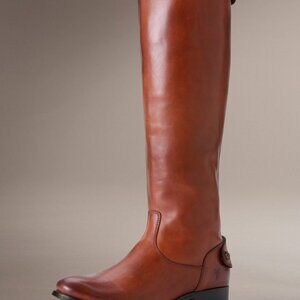 Frye Melissa Button Back Zip 9 cognac